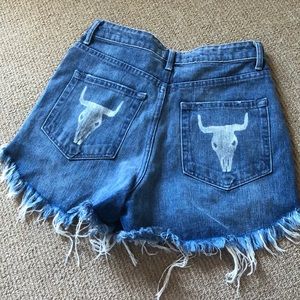 Show Me Your Mumu 27 high waisted denim cutoffs